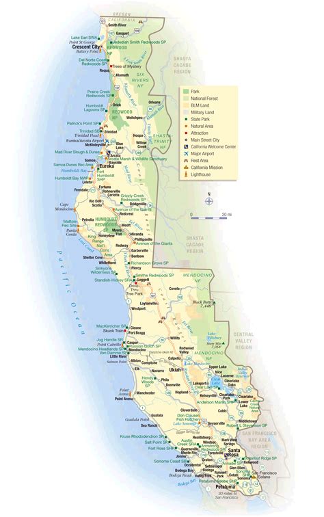 Map of Northern California Coast